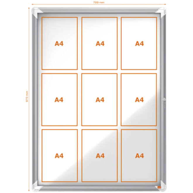 Buitenvitrine Nobo Premium Plus 9x A4 draaideur magnetisch