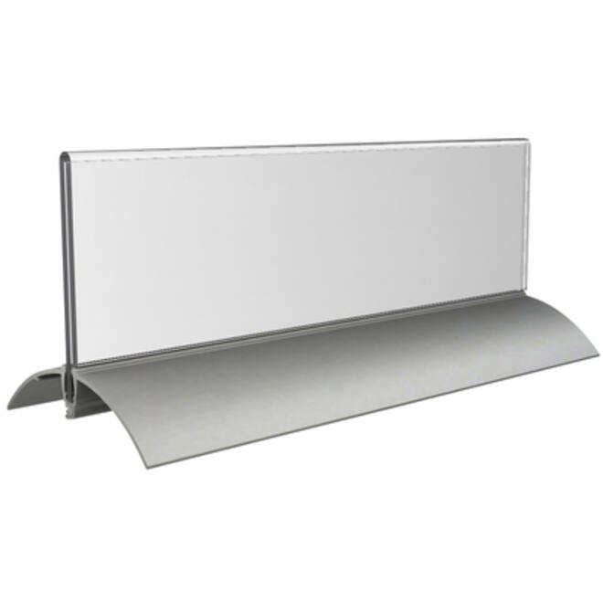 Tafelnaambord Europel 2 61x210mm acryl aluminium