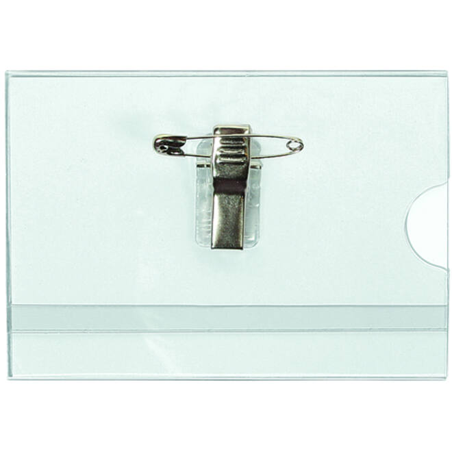 Badge Quantore met clip en speld 60x90mm