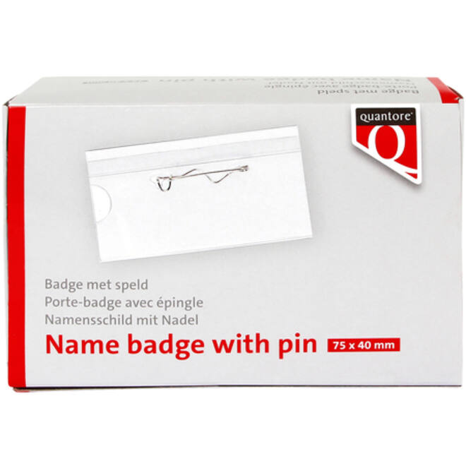 Badge Quantore met speld 40x75mm