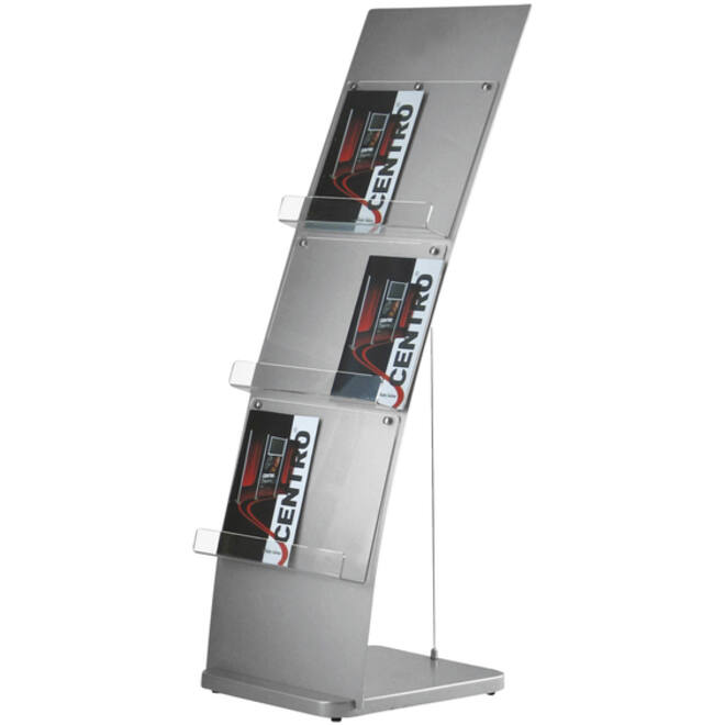Folderstandaard OPUS 2 6xA4 gebogen wand