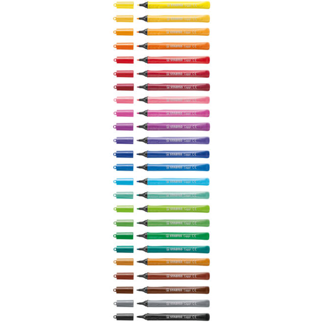 Viltstift STABILO Cappi 168/24 medium assorti etui à 24 stuks