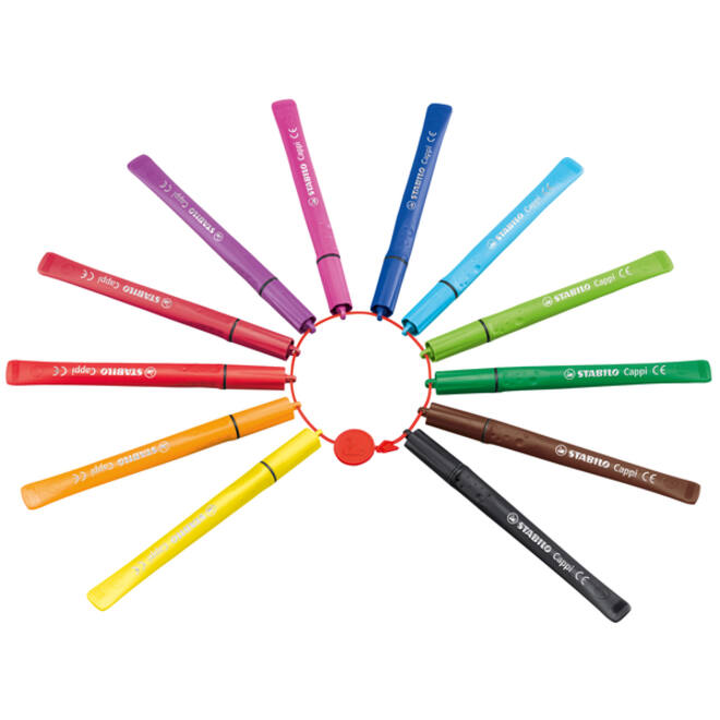 Viltstift STABILO Cappi 168/24 medium assorti etui à 24 stuks