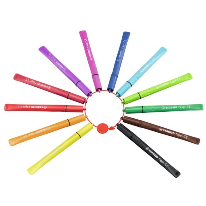 Viltstift STABILO Cappi 168/24 medium assorti etui à 24 stuks