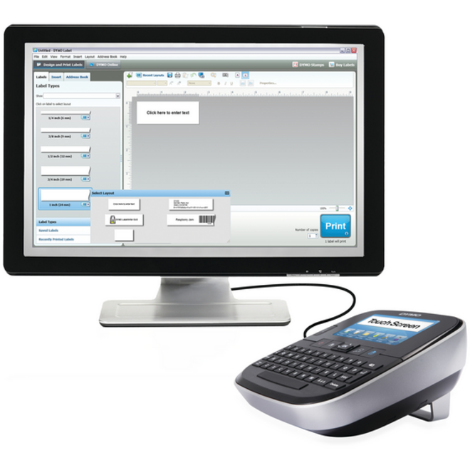 Labelprinter Dymo LabelManager 500TS draagbaar azerty 24mm zwart