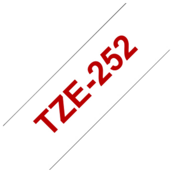 Labeltape Brother P-touch TZE-252 24mm rood op wit
