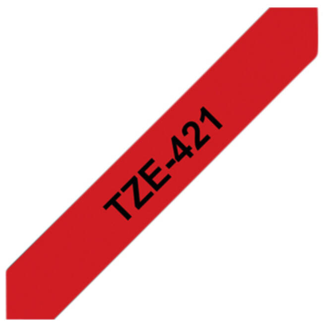 Labeltape Brother P-touch TZE-421 9mm zwart op rood