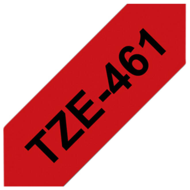 Labeltape Brother P-touch TZE-461 36mm zwart op rood