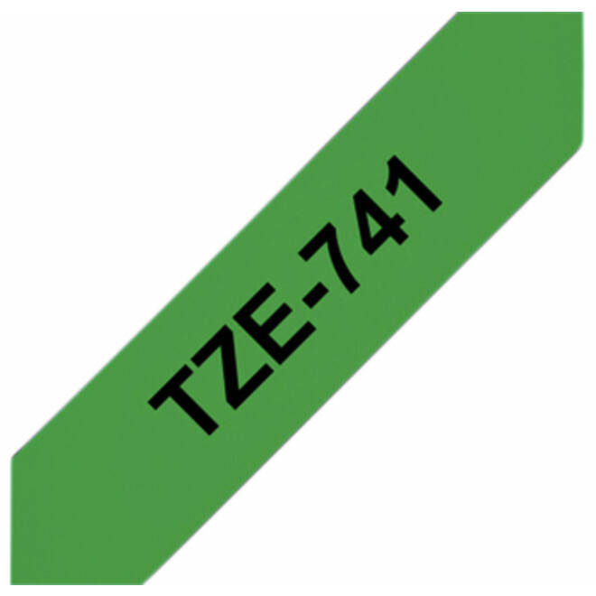 Labeltape Brother P-touch TZE-741 18mm zwart op groen