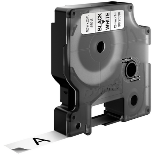 Labeltape Dymo LabelManager D1 polyester 12mm zwart op wit