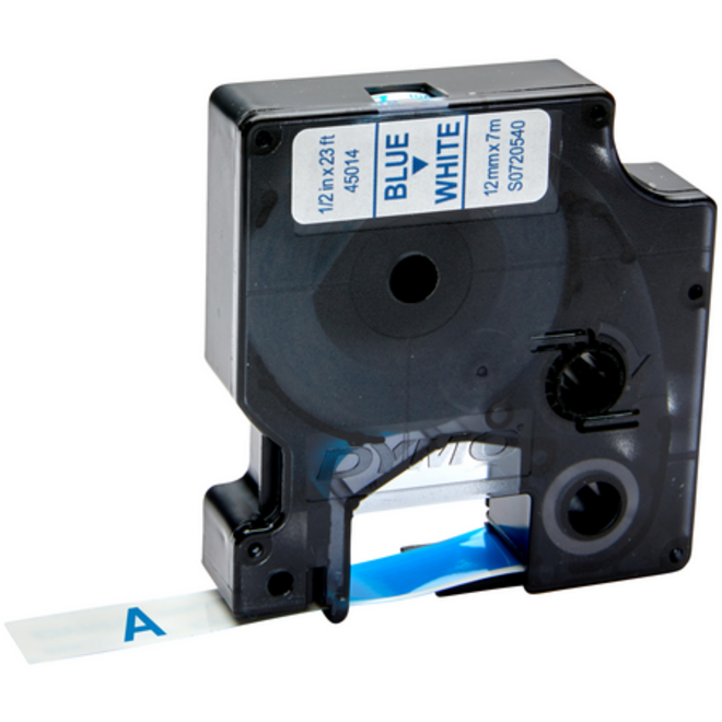 Labeltape Dymo LabelManager D1 polyester 12mm blauw op wit