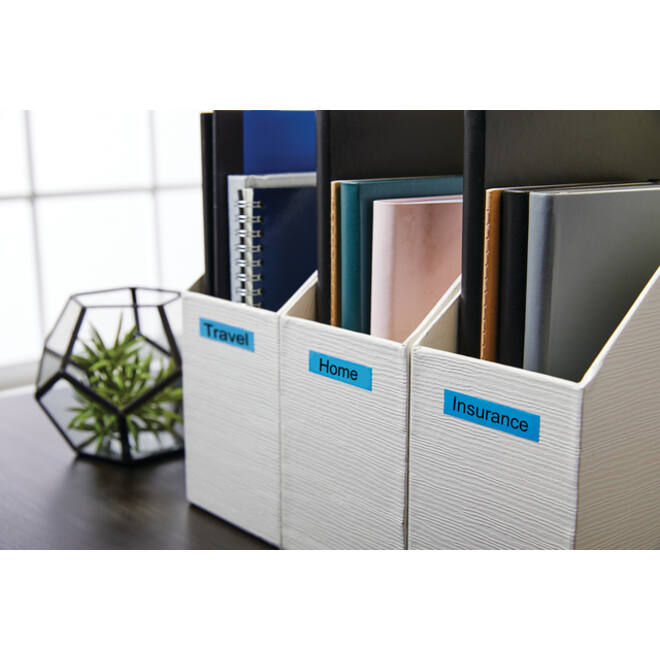 Labeltape Dymo LabelManager D1 polyester 12mm zwart op blauw