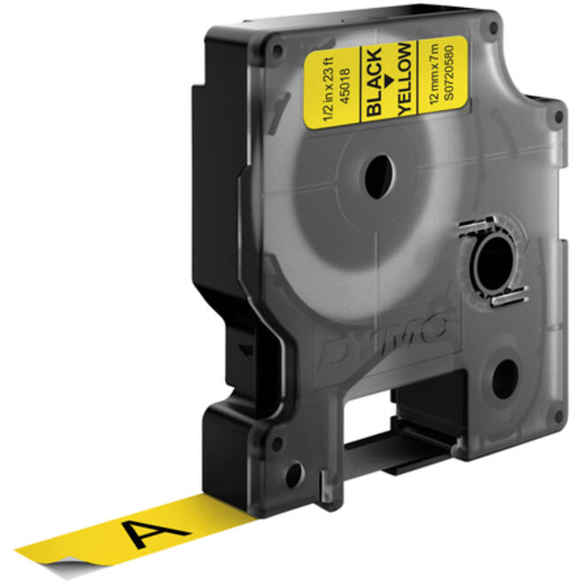 Labeltape Dymo LabelManager D1 polyester 12mm zwart op geel