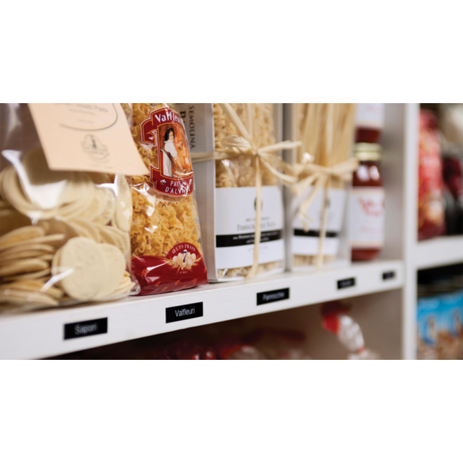Labeltape Dymo LabelManager D1 polyester 12mm wit op zwart