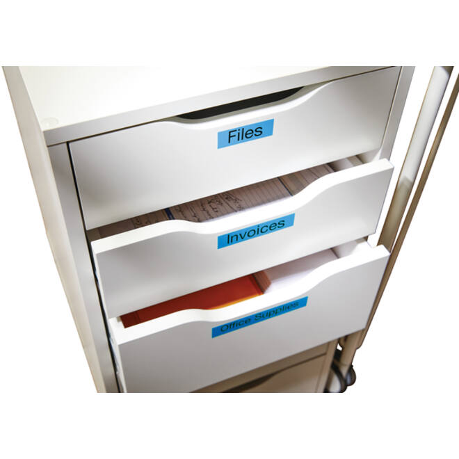 Labeltape Dymo LabelManager D1 polyester 19mm zwart op blauw