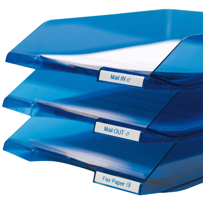 Labeltape Dymo LabelManager D1 polyester 9mm blauw op wit
