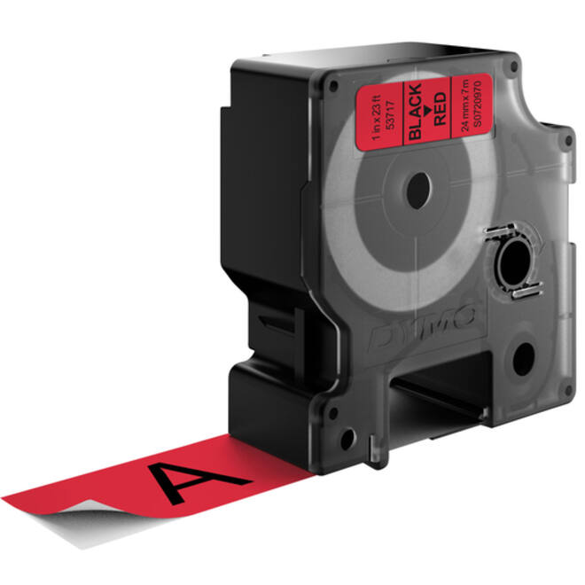 Labeltape Dymo LabelManager D1 polyester 24mm zwart op rood