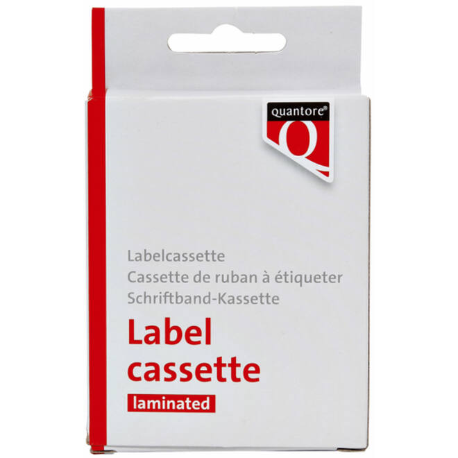 Labeltape Quantore TZE-251 24mm x 8m zwart op wit