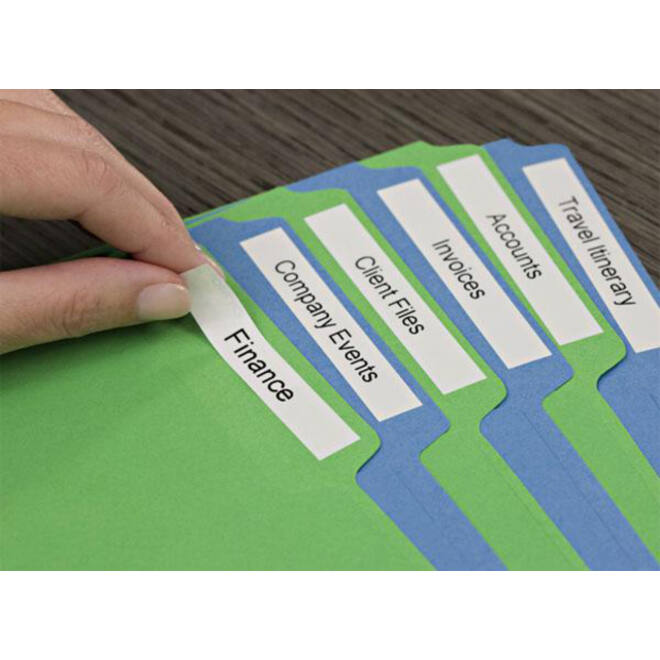 Labeltape Dymo LabelManager D1 polyester 12mm zwart op wit