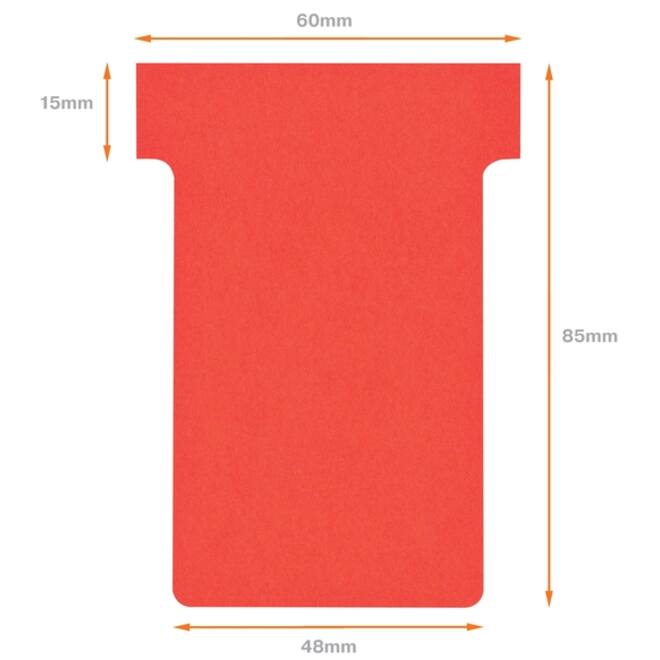 T-kaart Nobo nr.2 48mm rood 100 stuks