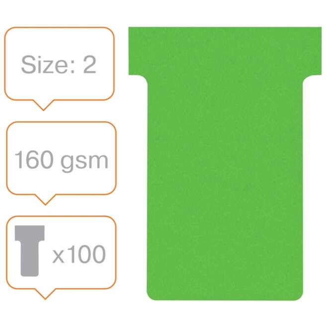 T-kaart Nobo nr.2 48mm groen 100 stuks