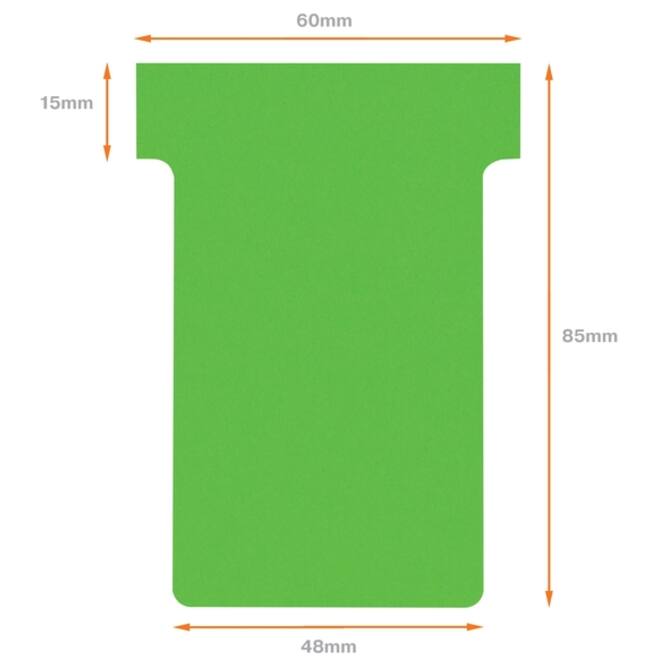 T-kaart Nobo nr.2 48mm groen 100 stuks