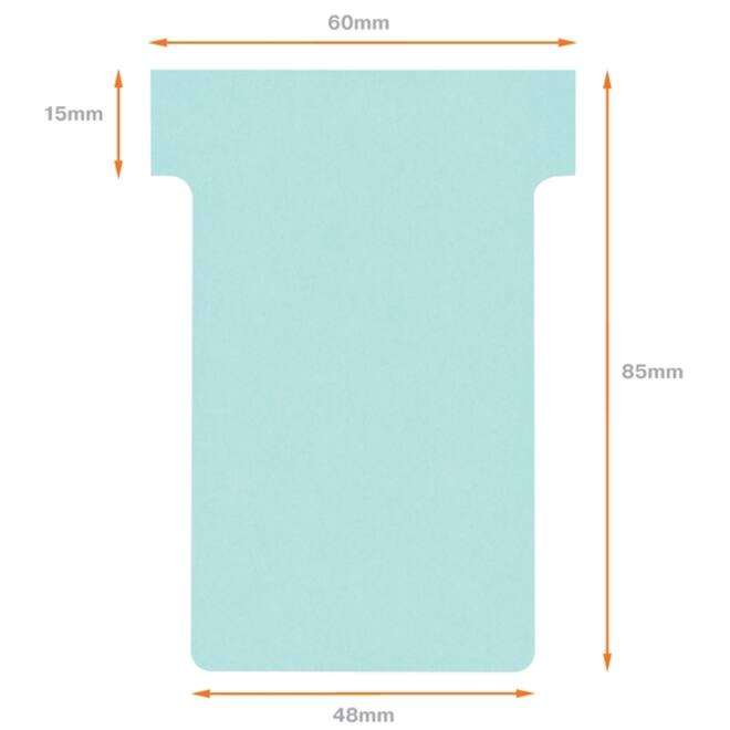 T-kaart Nobo nr.2 48mm blauw 100 stuks