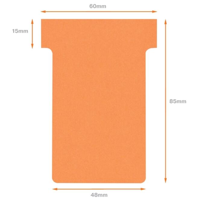T-kaart Nobo nr.2 48mm oranje 100 stuks