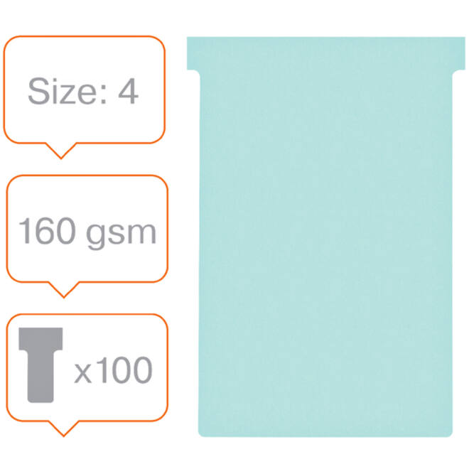Planbord T-kaart Nobo nr 4 112mm blauw 100 stuks