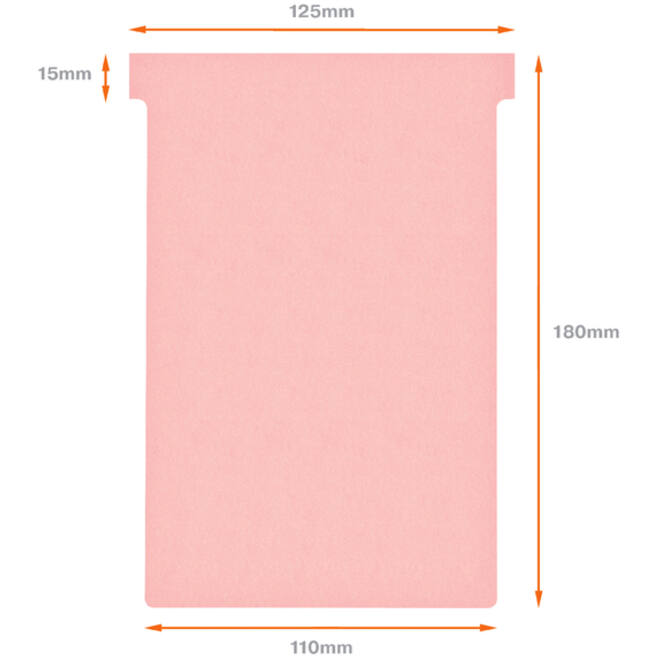 Planbord T-kaart Nobo nr 4 112mm roze 100 stuks