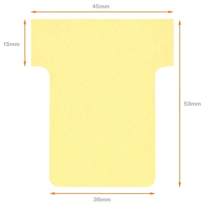 T-kaart Nobo nr. 1.5 36mm geel 100 stuks