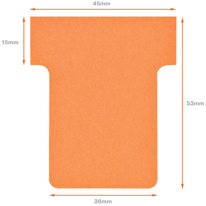 T-kaart Nobo nr 1.5 36mm oranje 100 stuks