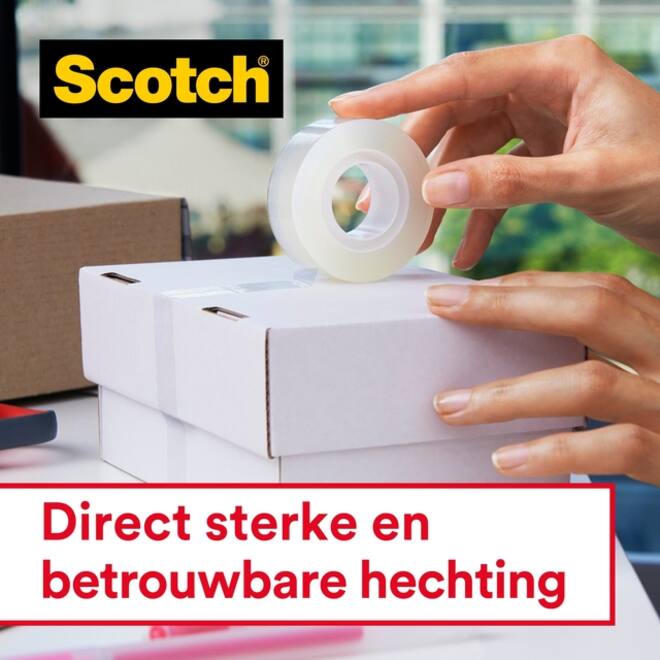 Plakband Scotch Crystal 600 19mmx7.5m transparant 2+1 gratis + handdispenser