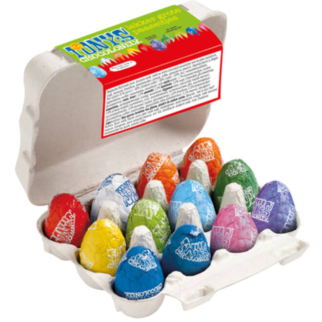 Chocolade Tony's Chocolonely paaseitjes doos mix 12 stuks