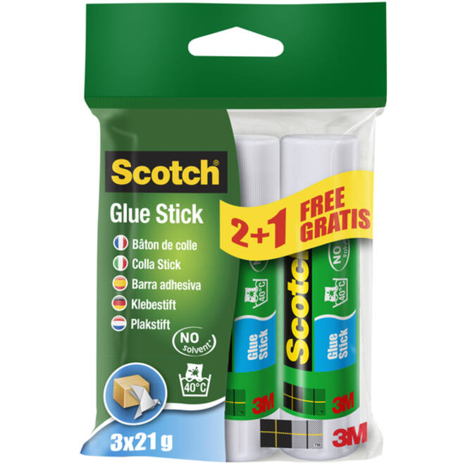 Lijmstift Scotch 21gr 2+1 gratis