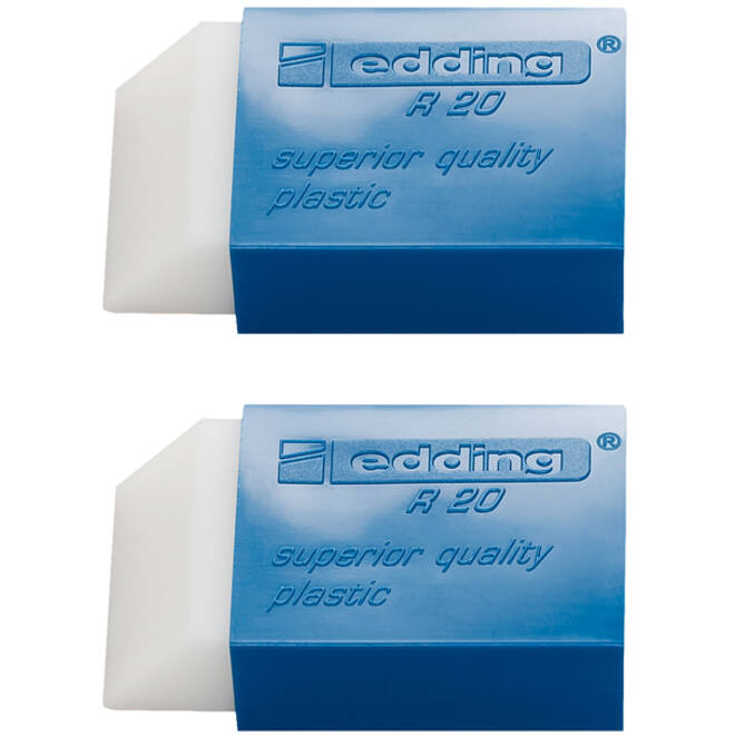 Gum edding R20 met kunststof blauwen houder 2 stuks