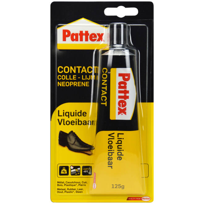 Contactlijm vloeibaar Pattex 125 gram op blister