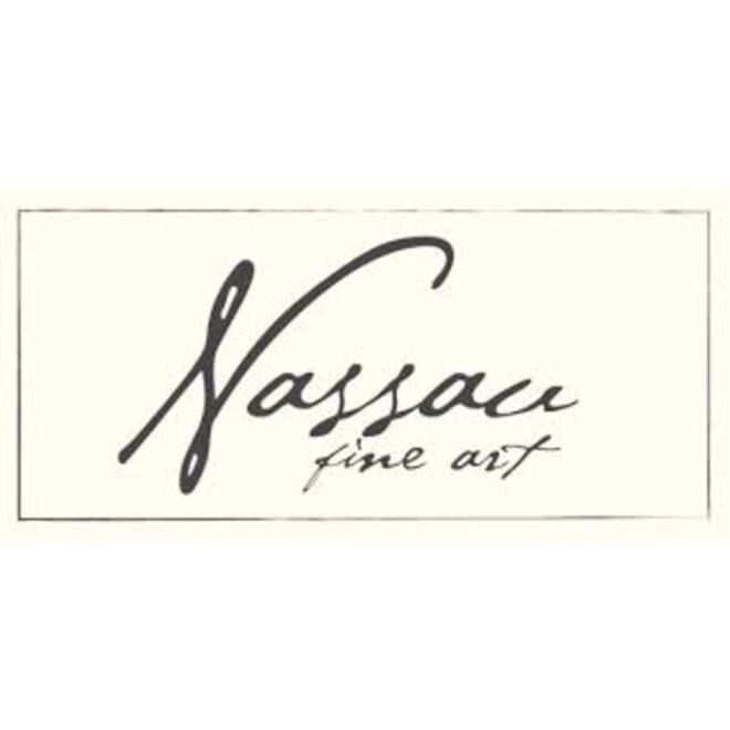 Canvas Nassau fine art ster en bloem 7,5cm magnetisch 4 stuks