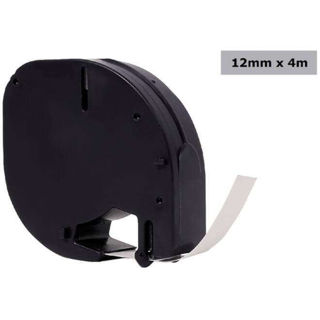 Labeltape Quantore 12267 12mmx4m transparant zwart