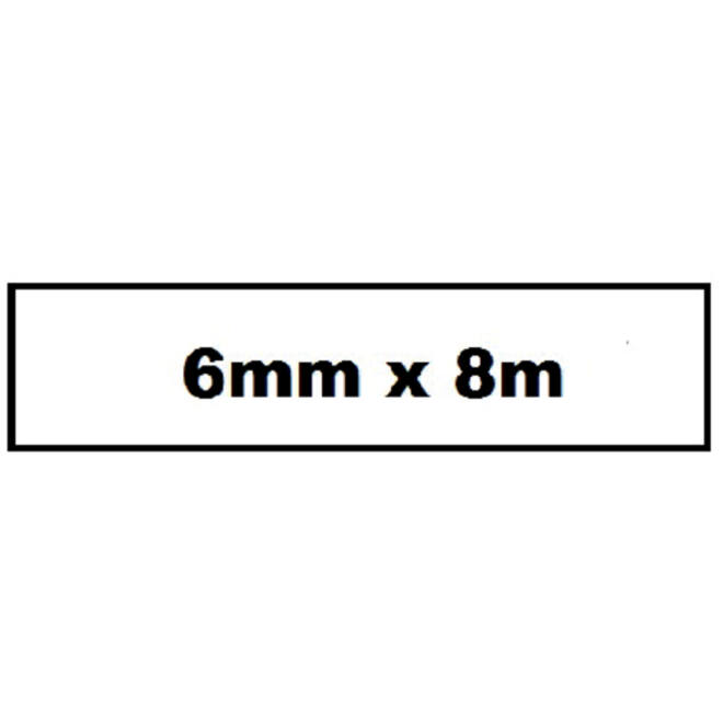 Labeltape Quantore TZE-211 6mm x 8m zwart op wit