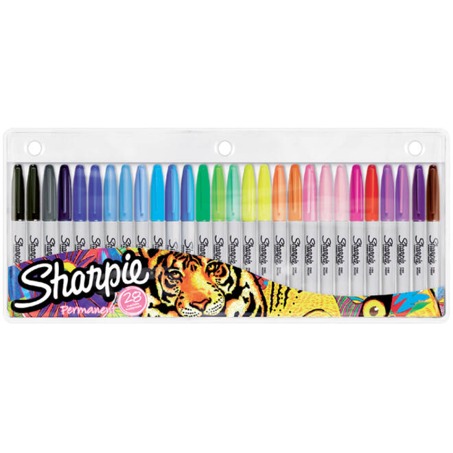 Viltstift Sharpie rond fine assorti blister à 28 stuks