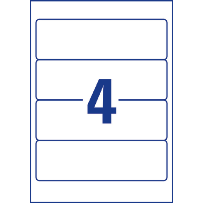 Rugetiket Avery Zweckform breed 59x192mm zelfklevend wit