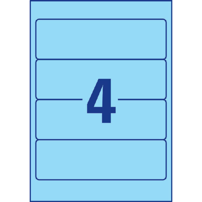 Rugetiket Avery breed 61x192mm zelfklevend blauw