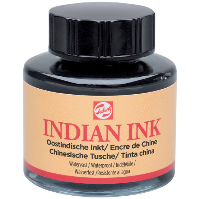 Oost-Indische inkt Talens zwart 30ml
