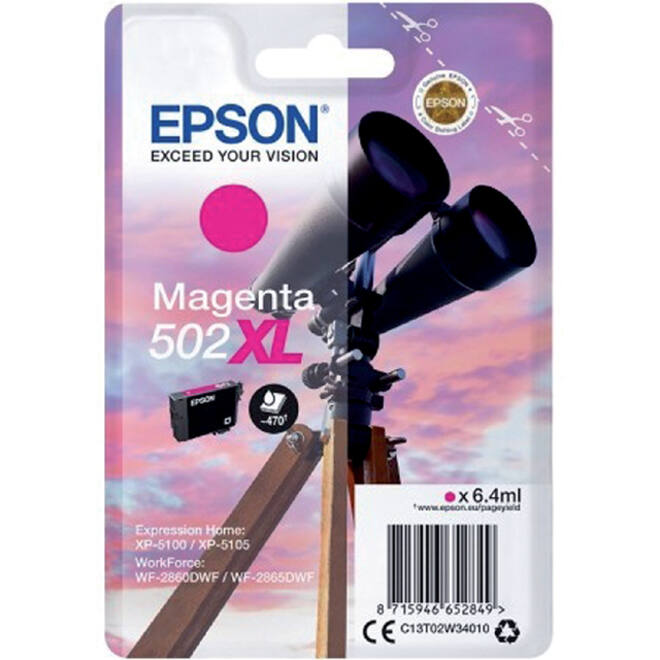 Inktcartridge Epson 502XL T02W3 rood