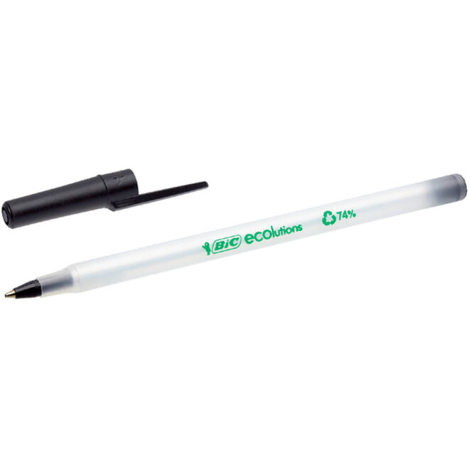 Balpen Bic ecolutions round stic medium zwart