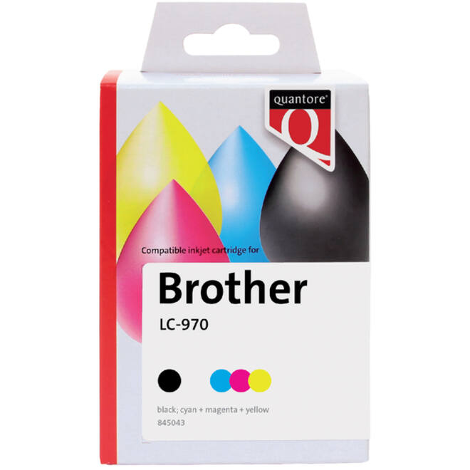 Inktcartridge Quantore alternatief tbv Brother LC-970 zwart + 3 kleuren