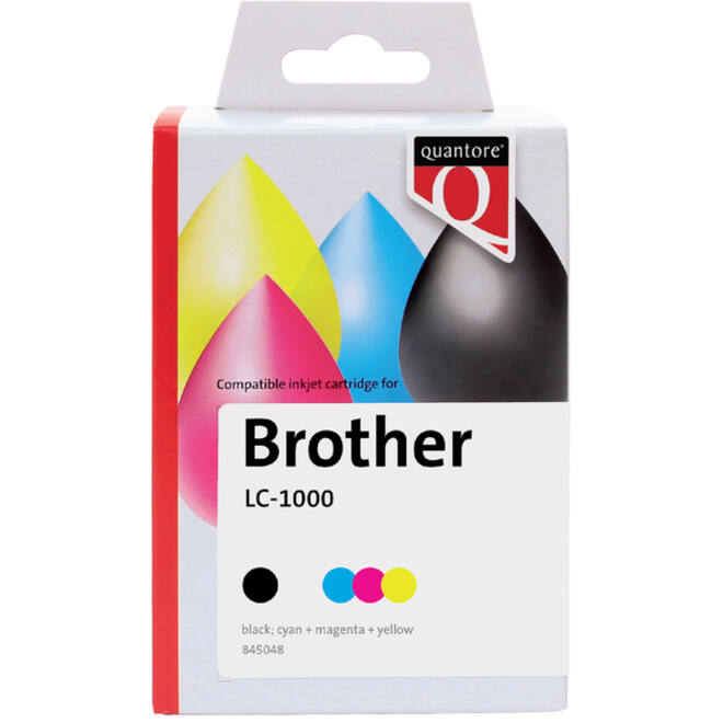 Inktcartridge Quantore alternatief tbv Brother LC-1000 zwart + 3 kleuren