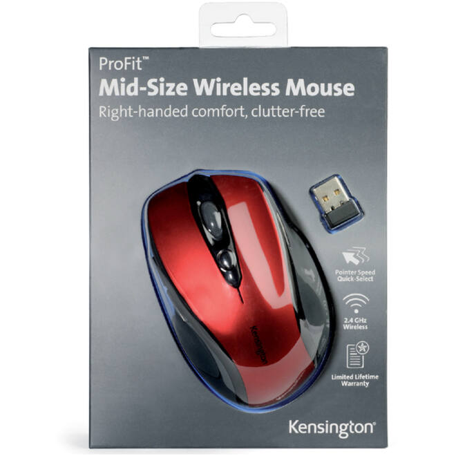 Muis Kensington Pro Fit draadloos rood
