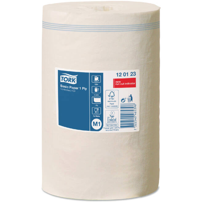 Poetspapier Tork M1 Basic Universal 1-laags 120m wit 120123